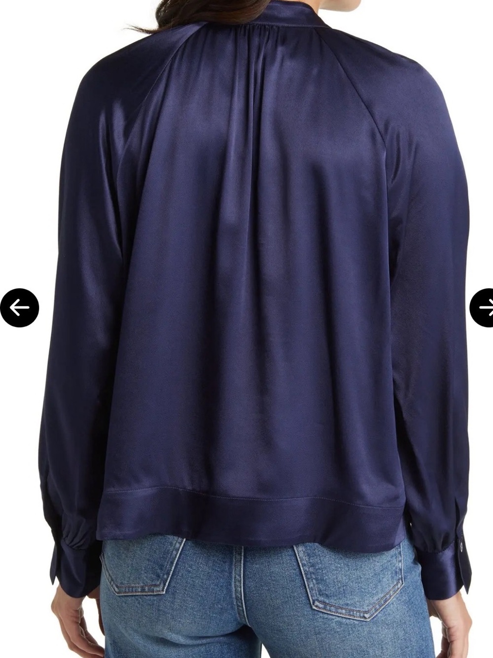 Rails Wynna Navy Long Sleeve Blouse Small - Picture 2 of 9